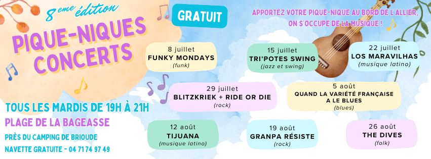 Tous les groupes qui ont participé aux pique-niques concerts de cet été