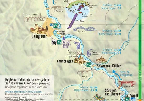 Parcours canoé-kayak sur la rivière Allier