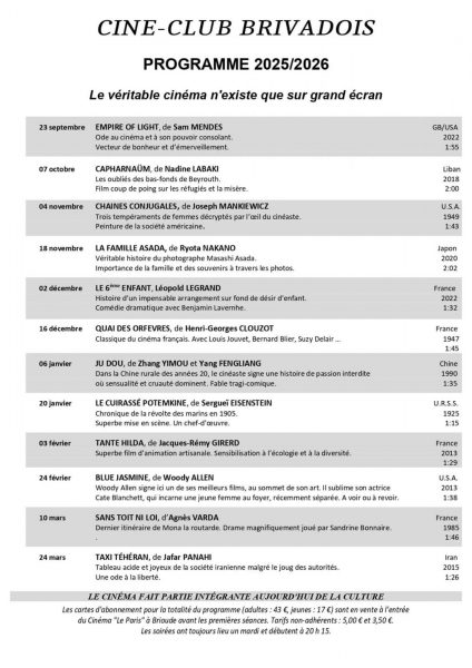 Programme Ciné-club brivadois