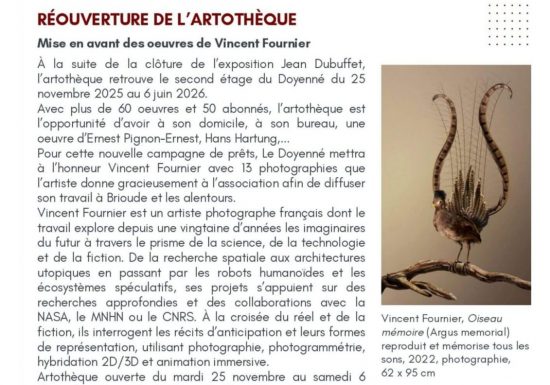 Réouverture de l’artothèque – Mise en avant des oeuvres de Vincent Fournier