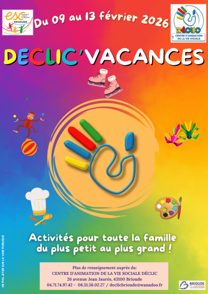 Déclic&rsquo;vacances : animations pour les vacances d&rsquo;hiver