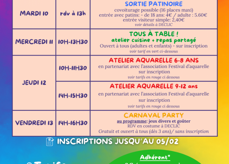 Déclic&rsquo;vacances : animations pour les vacances d&rsquo;hiver