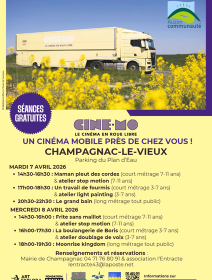 Cinéma mobile à Champagnac le Vieux