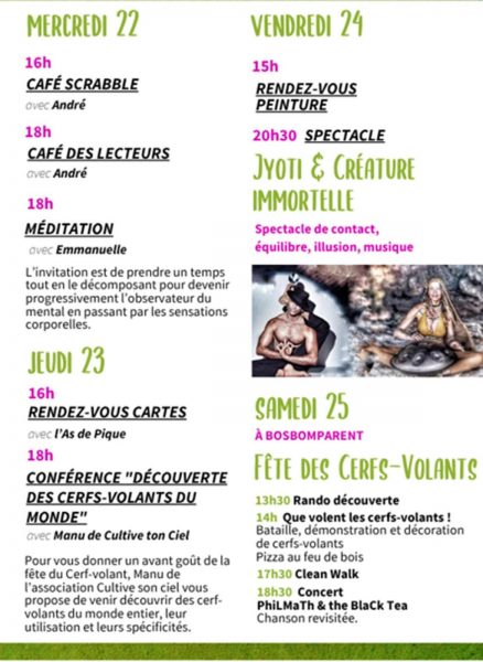 Animations du 22 au 25 avril à la Clef