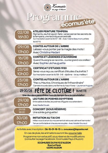 Programme ecomus&rsquo;été