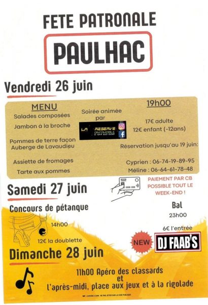 Fête patronale de Paulhac