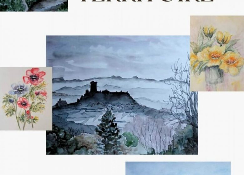 « Territoire »  Yvonne LITAUDON et Mireille GRANET, aquarelle et acrylique