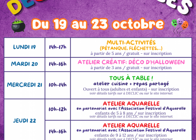 Déclic Vacances / Atelier créatif : déco d&rsquo;halloween